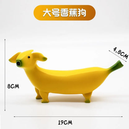 European Abstract Yellow Banana Dog Resin Craft Ornaments Art Animal Sculpture Banana Dog Living Room Countertop Decoration Gift