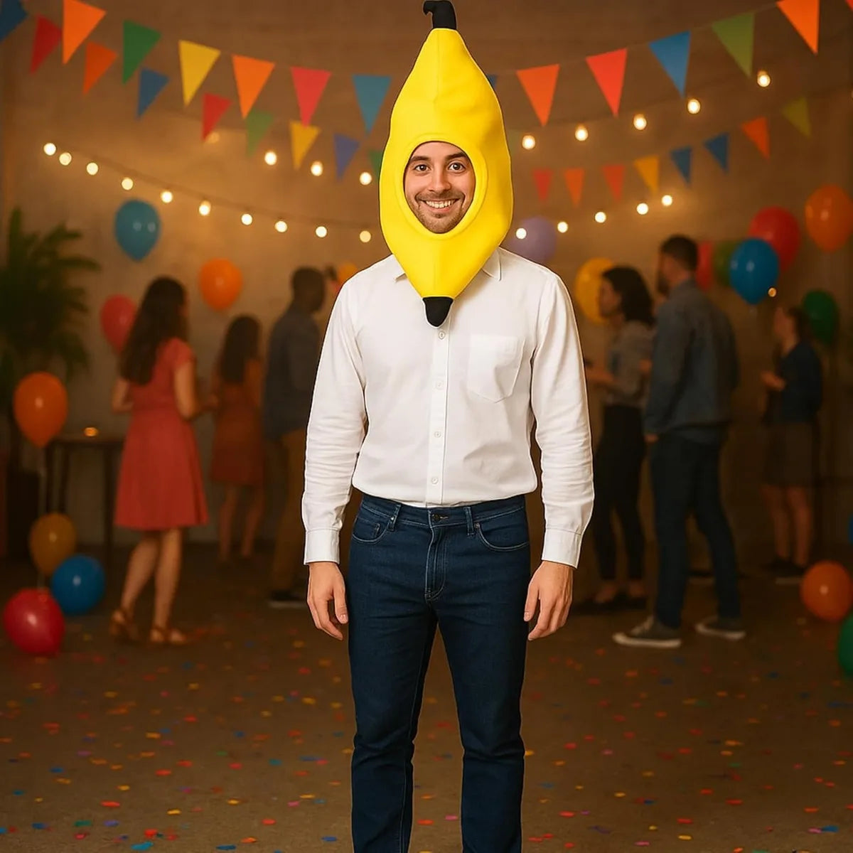 A fun banana hat, a photo prop and costume for themed parties, suitable for role-playing costumes and headgear at themed parties