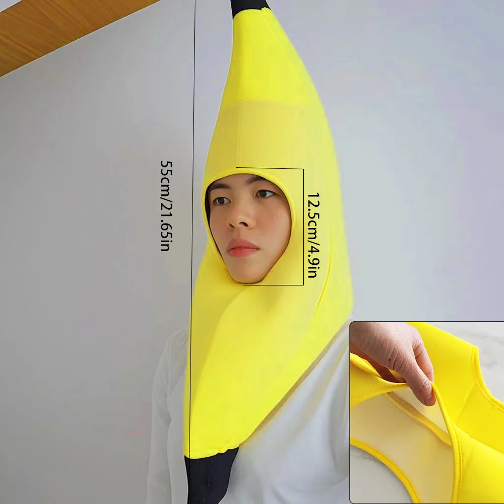 A fun banana hat, a photo prop and costume for themed parties, suitable for role-playing costumes and headgear at themed parties