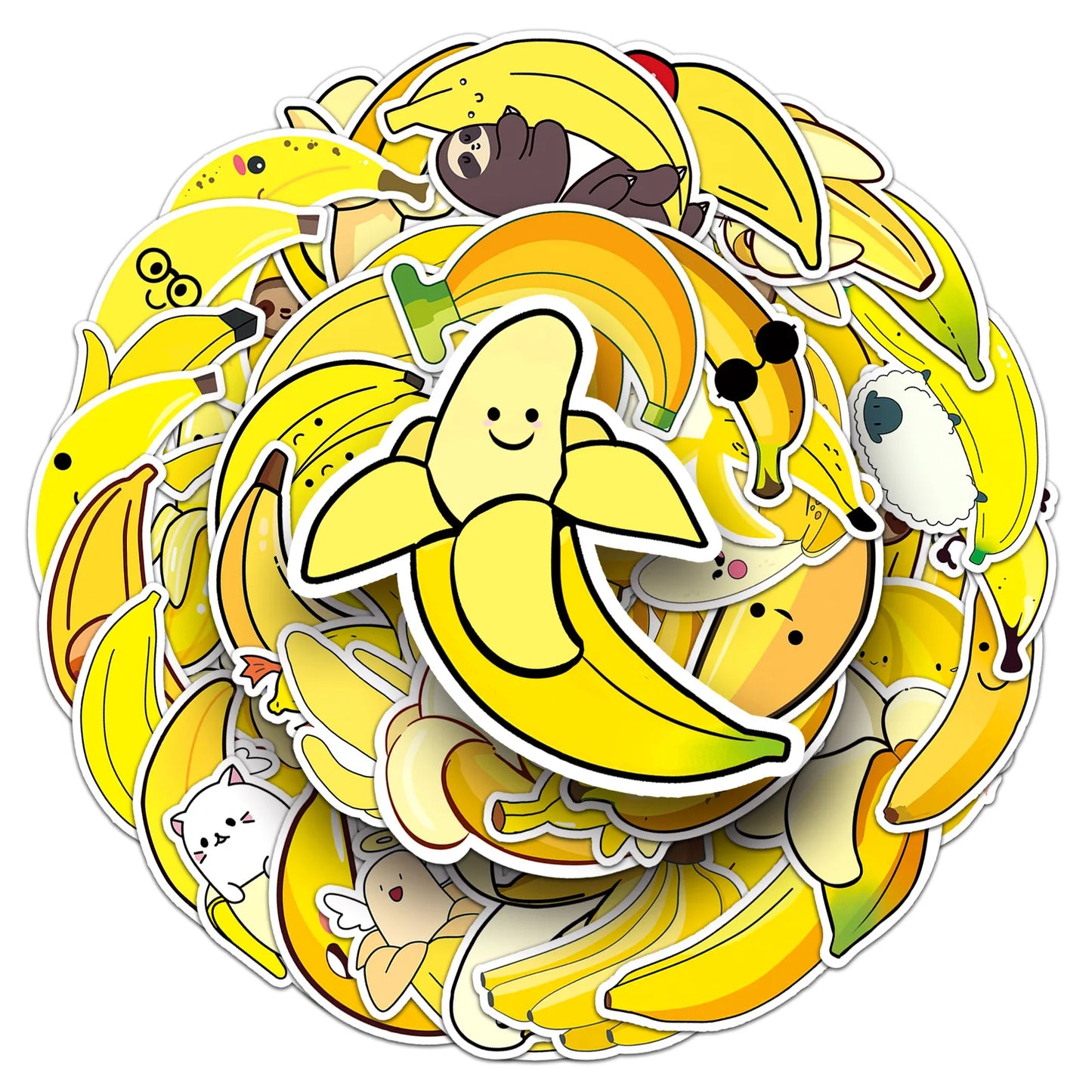 10/30/50 Cartoon Cute Banana Graffiti Decorations Decals DIY Laptop Luggage Skateboard Phone Cartoon Book Bike Toy Gift Stickers