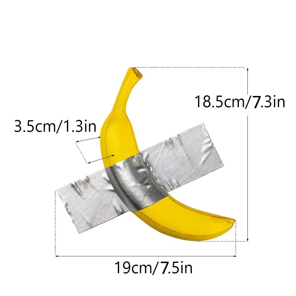 Resin Tape Banana Sculpture Wall Decoration Contemporary Art Modern Living Room Home Interior Decor Object Kitchen Bathroom Gift