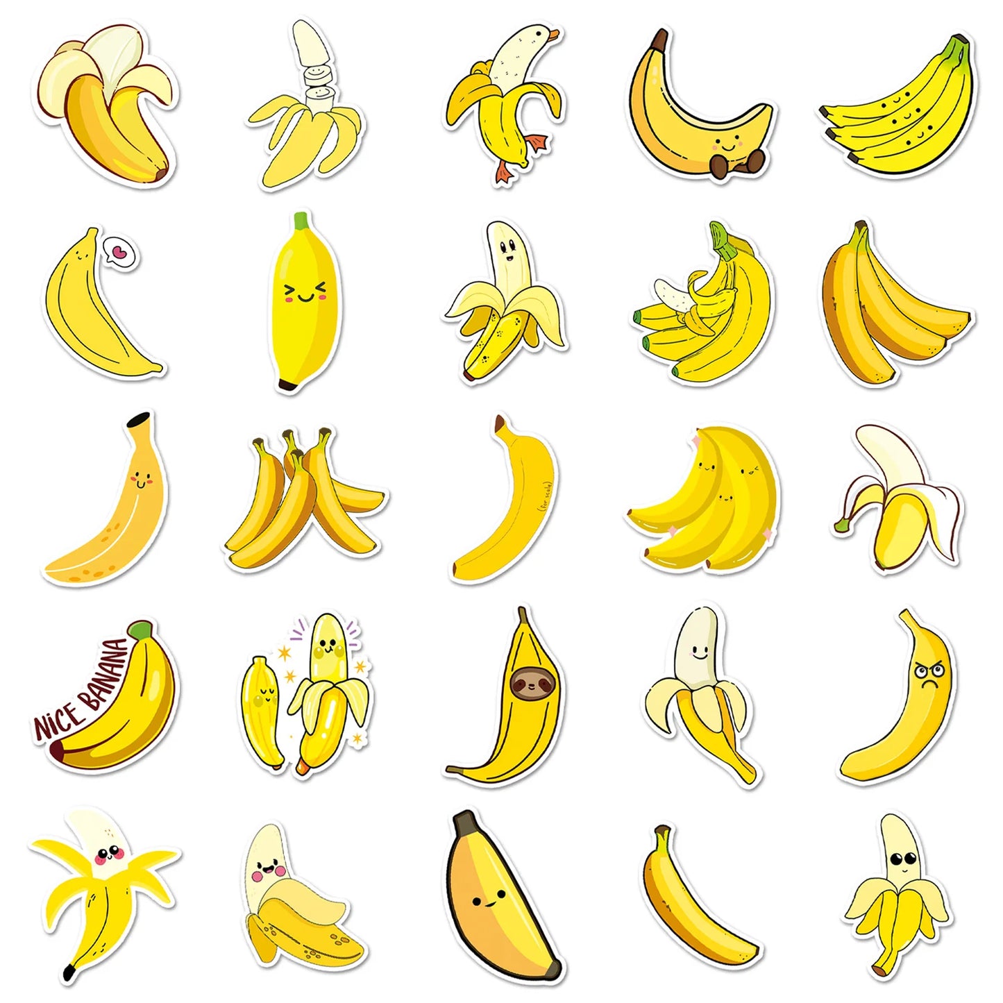 10/30/50 Cartoon Cute Banana Graffiti Decorations Decals DIY Laptop Luggage Skateboard Phone Cartoon Book Bike Toy Gift Stickers