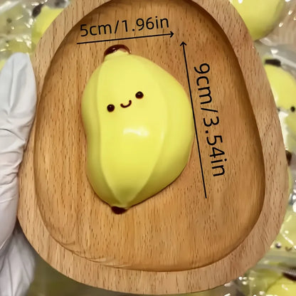 2pc Cute Lovely Simulation Banana Squeeze Toy Soft Super Soft Super Elastic Fruit Toys Elastic Pink Slow Rebound Fruit Toy Adult