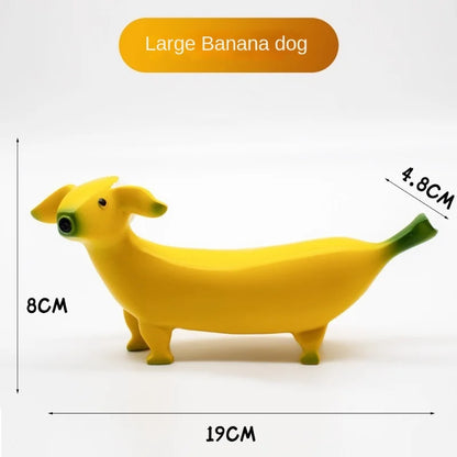 European Abstract Yellow Banana Dog Resin Craft Ornaments Art Animal Sculpture Banana Dog Living Room Countertop Decoration Gift
