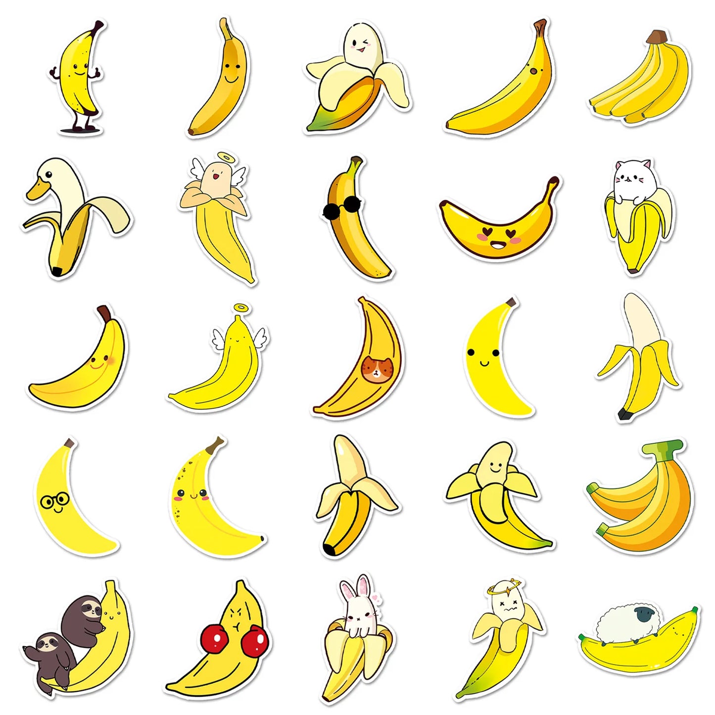 10/30/50 Cartoon Cute Banana Graffiti Decorations Decals DIY Laptop Luggage Skateboard Phone Cartoon Book Bike Toy Gift Stickers