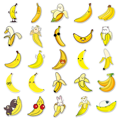 10/30/50 Cartoon Cute Banana Graffiti Decorations Decals DIY Laptop Luggage Skateboard Phone Cartoon Book Bike Toy Gift Stickers